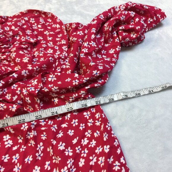 Vince Camuto Blouse Top 2X Womans Plus Pink White Floral Off The Shoulder Ruffle - Picture 7 of 14